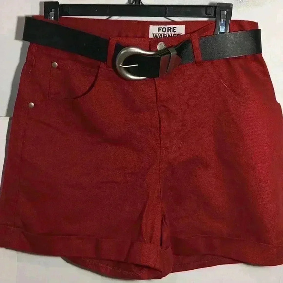 " FORE WARNED‎ " Ladies vintage 100% cotton red shorts sz 8 - Picture 3 of 9